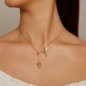Pandora Style Pozdrowienia Kolibra - Naszyjnik z srebra 925 - SCN217-B