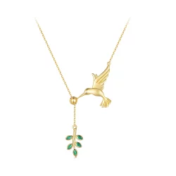 Pandora Style Pozdrowienia Kolibra - Naszyjnik z srebra 925 - SCN217-B