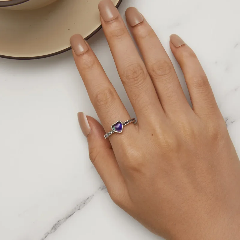 (zdjęcie do) Pandora Style Prosta obrączka w kształcie skręconego serca - SCR956 - Wyświetl 10