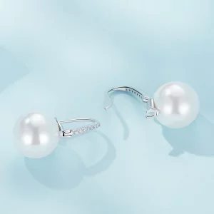 Pandora Style Proste Kolczyki z Koralikami Muszli - SCE1583