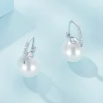 Pandora Style Proste Kolczyki z Koralikami Muszli - SCE1583
