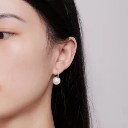 Pandora Style Proste Kolczyki z Koralikami Muszli - SCE1583
