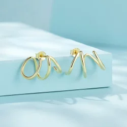 Pandora Style Proste Linie Kolczyki Sztyfty - SCE986-B
