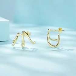 Pandora Style Proste Linie Kolczyki Sztyfty - SCE986-B