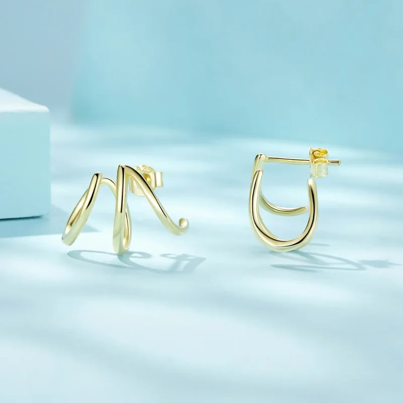 (zdjęcie do) Pandora Style Proste Linie Kolczyki Sztyfty - SCE986-B - Wyświetl 4