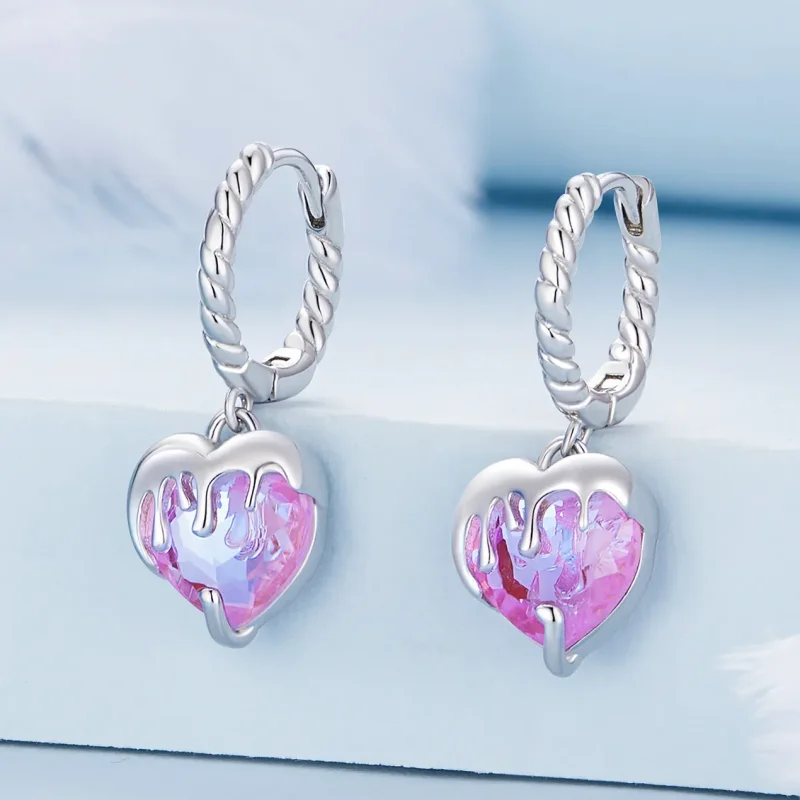(zdjęcie do) Pandora Style Przepiękne kolczyki w stylu Melting Heart na kolczykach - BSE833 - Wyświetl 2