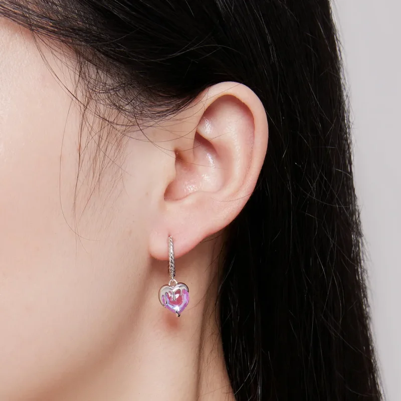 (zdjęcie do) Pandora Style Przepiękne kolczyki w stylu Melting Heart na kolczykach - BSE833 - Wyświetl 7