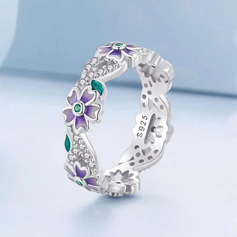 (zdjęcie do) Pandora Style Purpurowy Pierścionek z Girlandą - BSR492 - Wyświetl 2