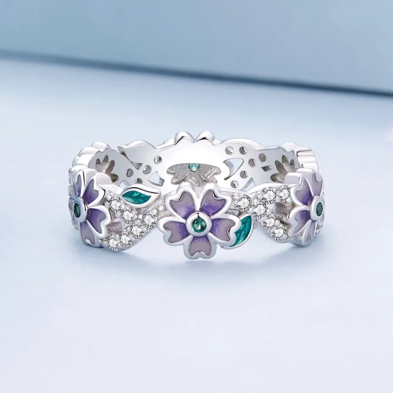 (zdjęcie do) Pandora Style Purpurowy Pierścionek z Girlandą - BSR492 - Wyświetl 3