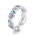 Pandora Style Purpurowy Pierścionek z Girlandą - BSR492