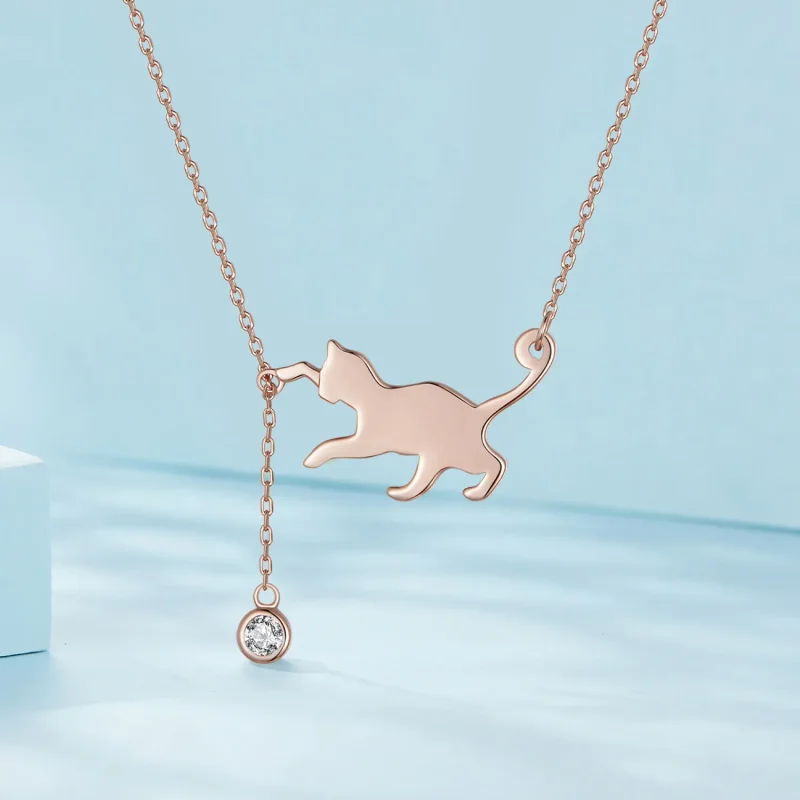 (zdjęcie do) Pandora Style Rose Gold Naszyjnik z Rozkosznym Kociakiem - SCN232-C - Wyświetl 2
