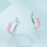 Pandora Style Różowe Diamentowe Kolczyki W Kształcie Koła - SCE1569-PK