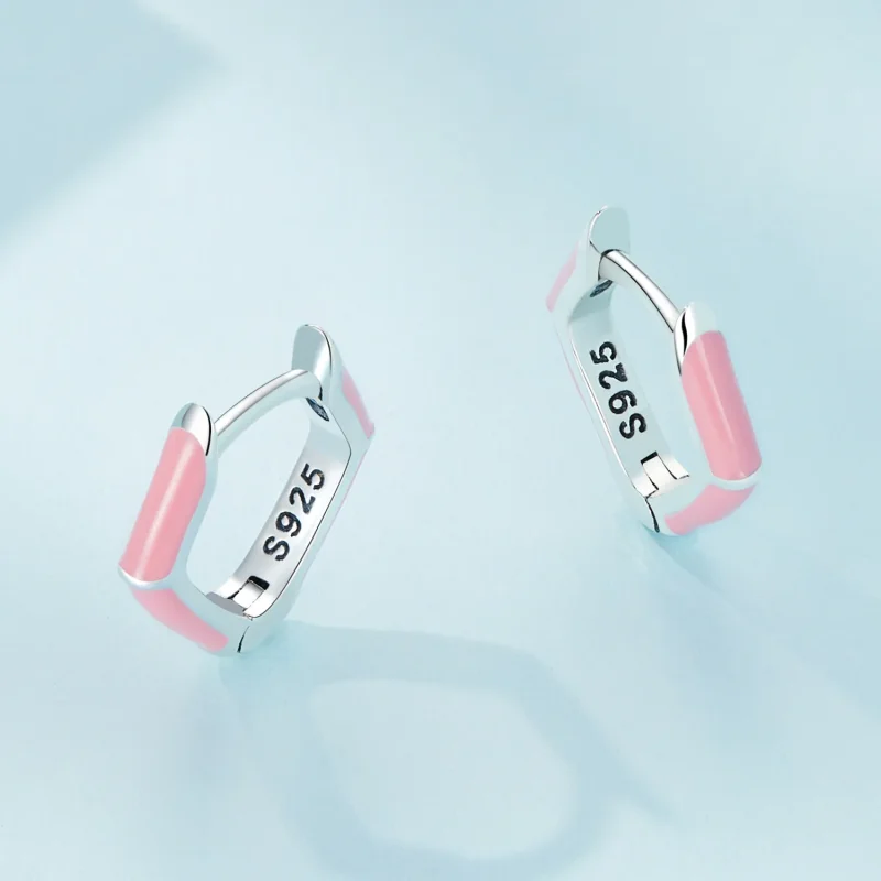 (zdjęcie do) Pandora Style Różowe Diamentowe Kolczyki W Kształcie Koła - SCE1569-PK - Wyświetl 3