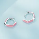 Pandora Style Różowe Diamentowe Kolczyki W Kształcie Koła - SCE1569-PK