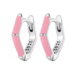 Pandora Style Różowe Diamentowe Kolczyki W Kształcie Koła - SCE1569-PK