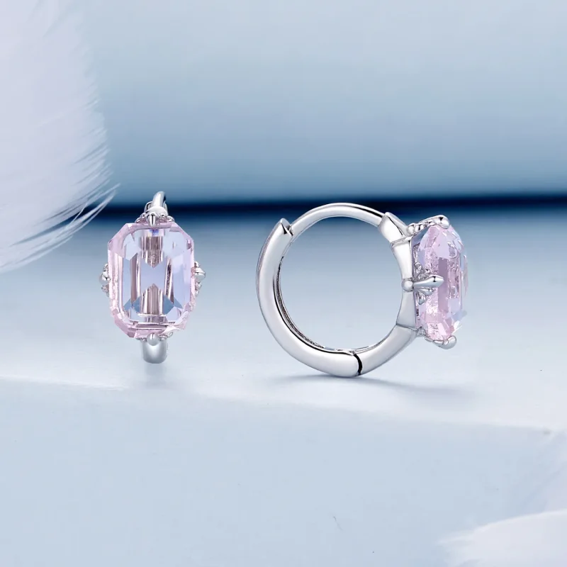 (zdjęcie do) Pandora Style Różowe Kolczyki z Kamieniami - BSE889 - Wyświetl 2