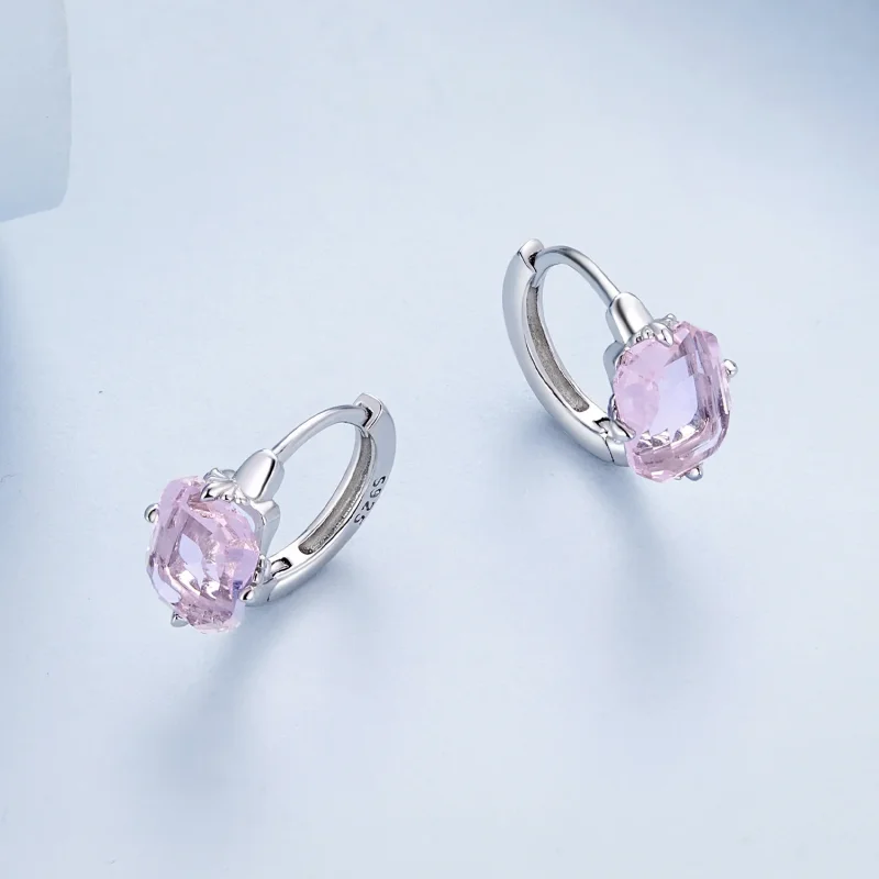 (zdjęcie do) Pandora Style Różowe Kolczyki z Kamieniami - BSE889 - Wyświetl 3