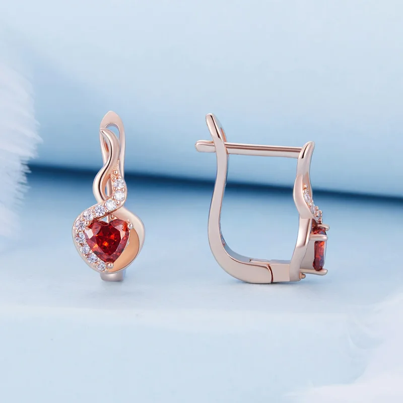 (zdjęcie do) Pandora Style Różowe Złote Kolczyki Love Bond Hoop - BSE815 - Wyświetl 2
