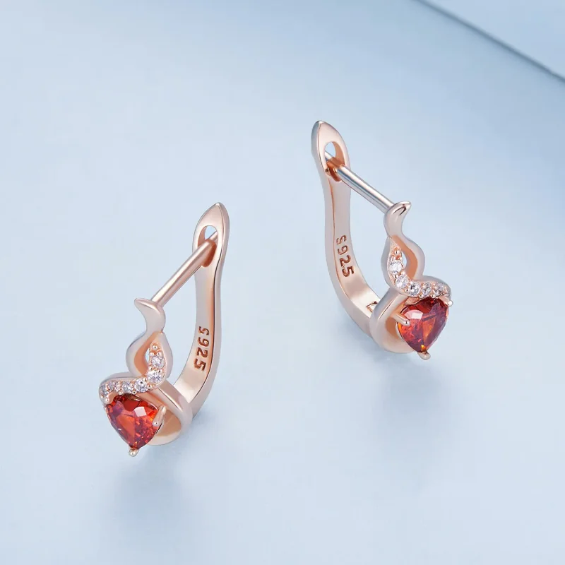 (zdjęcie do) Pandora Style Różowe Złote Kolczyki Love Bond Hoop - BSE815 - Wyświetl 3