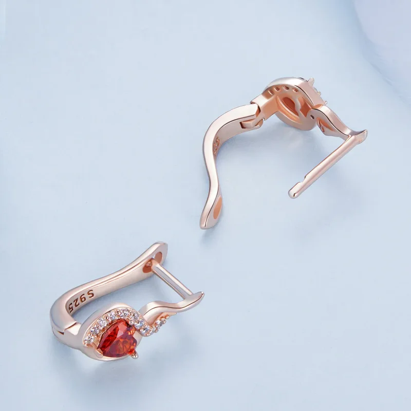 (zdjęcie do) Pandora Style Różowe Złote Kolczyki Love Bond Hoop - BSE815 - Wyświetl 4