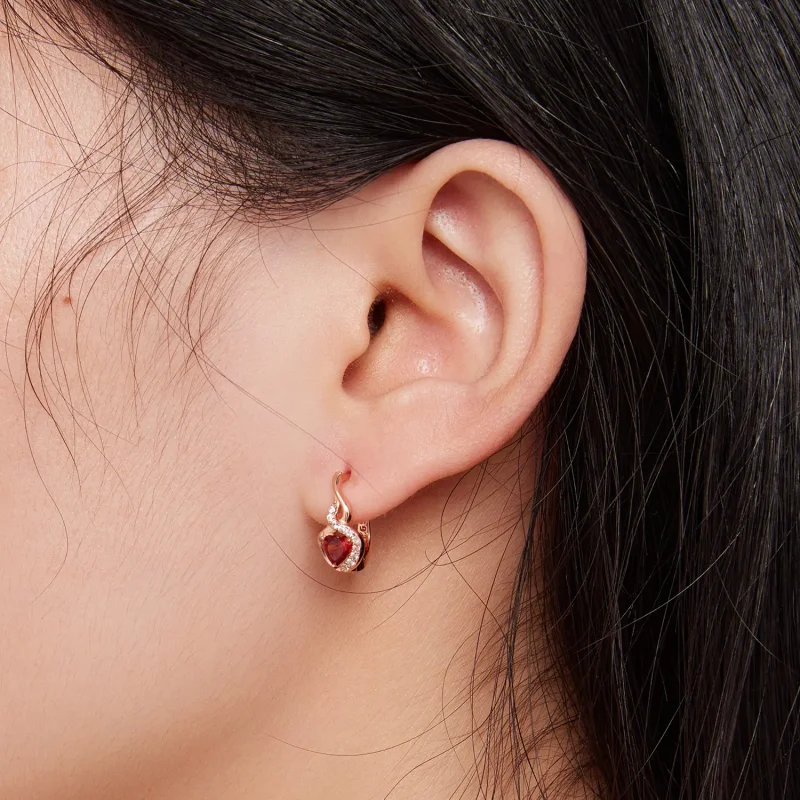 (zdjęcie do) Pandora Style Różowe Złote Kolczyki Love Bond Hoop - BSE815 - Wyświetl 6