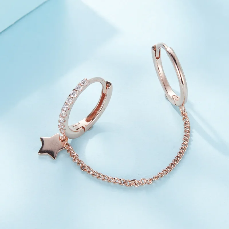 (zdjęcie do) Pandora Style Różowe Złoto Astropath Bezpieczny Łańcuch - SCE914-C - Wyświetl 3