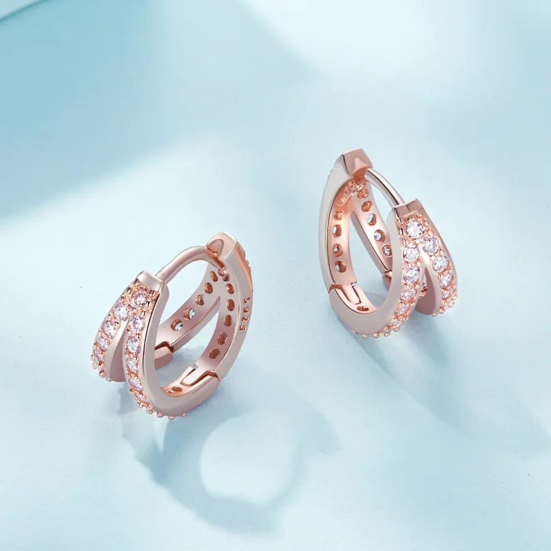(zdjęcie do) Pandora Style Różowe Złoto Nowoczesne Kolczyki Dla Kobiet - SCE1187-C - Wyświetl 4