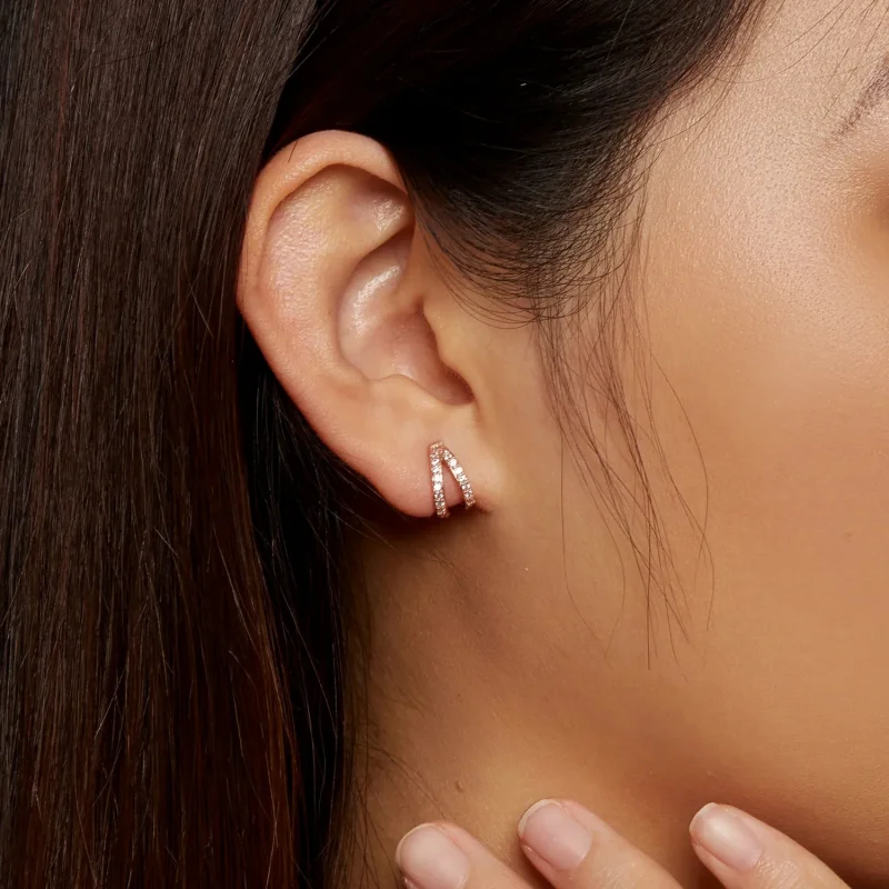 (zdjęcie do) Pandora Style Różowe Złoto Nowoczesne Kolczyki Dla Kobiet - SCE1187-C - Wyświetl 7