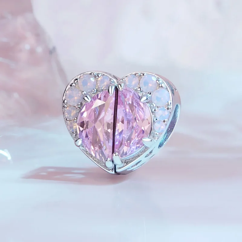 (zdjęcie do) Pandora Style Różowy Charm Serca Siostry - SCC2641 - Wyświetl 2