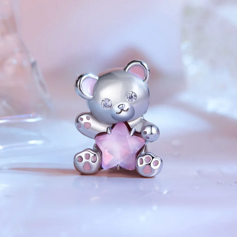 (zdjęcie do) Pandora Style Różowy Charm z Misiem i Gwiazdą - SCC2638 - Wyświetl 2