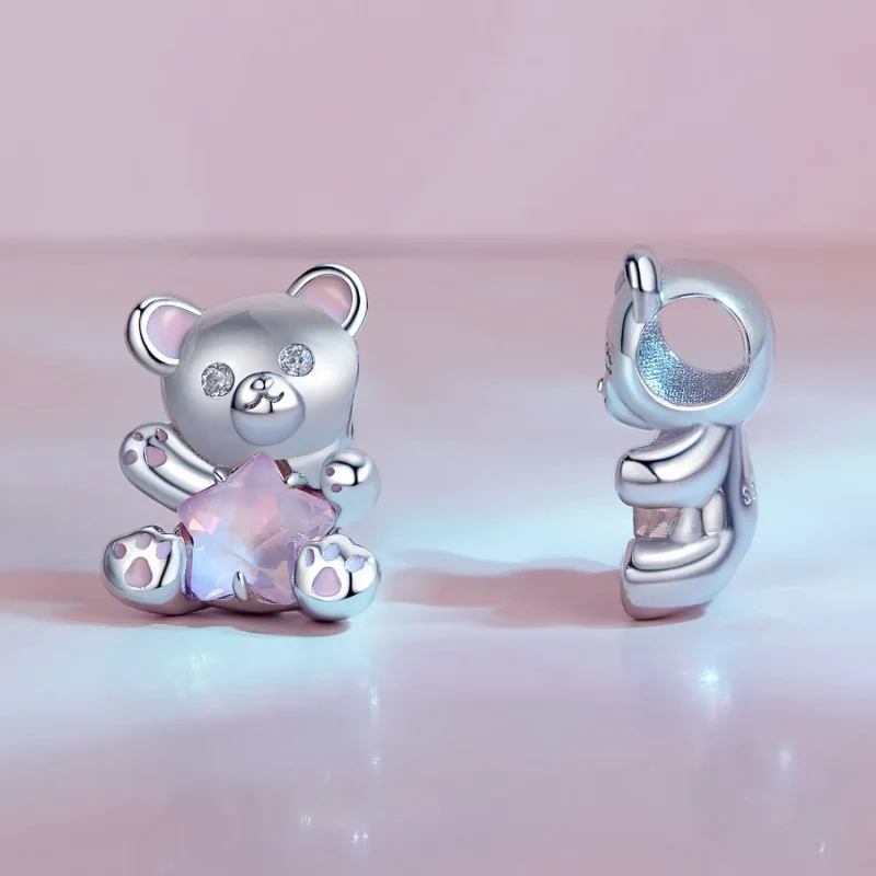 (zdjęcie do) Pandora Style Różowy Charm z Misiem i Gwiazdą - SCC2638 - Wyświetl 3