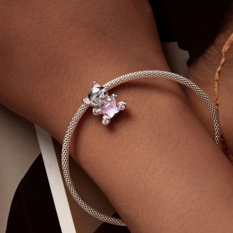 (zdjęcie do) Pandora Style Różowy Charm z Misiem i Gwiazdą - SCC2638 - Wyświetl 5