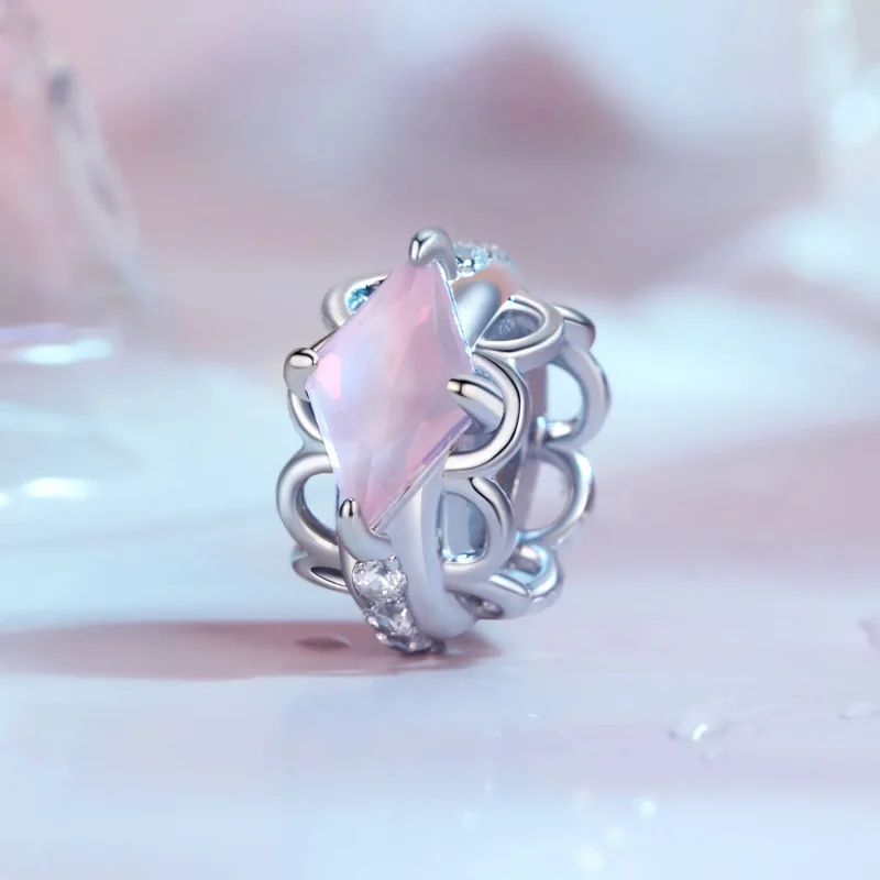 (zdjęcie do) Pandora Style różowy koronkowy silikonowy separator - SCC2642 - Wyświetl 2