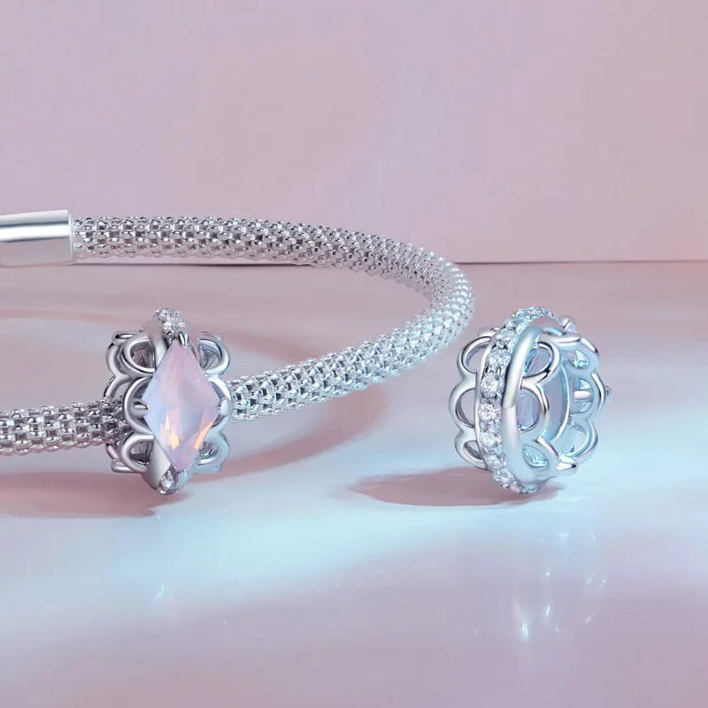 (zdjęcie do) Pandora Style różowy koronkowy silikonowy separator - SCC2642 - Wyświetl 5