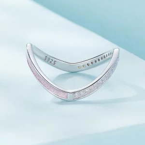Pandora Style Różowy Pierścień z Kością Życzeń - SCR945-PK