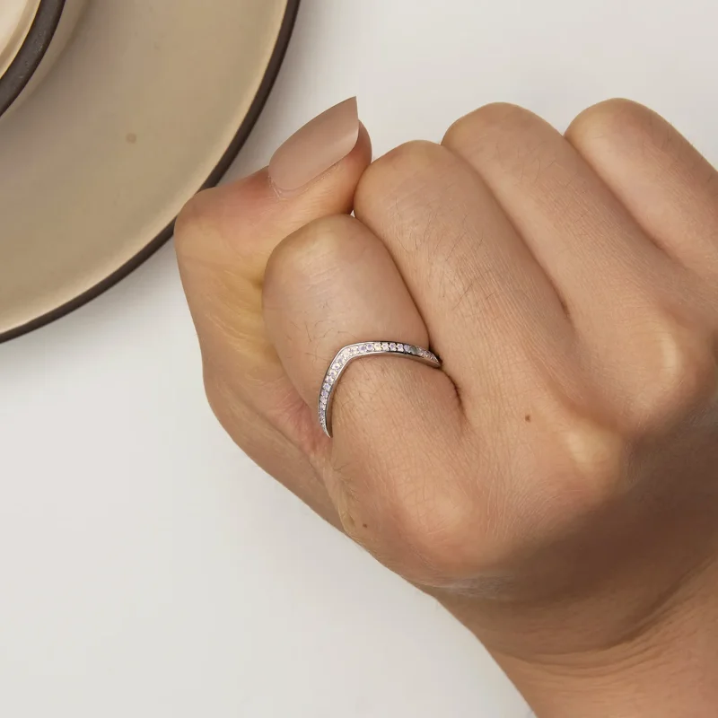 (zdjęcie do) Pandora Style Różowy Pierścień z Kością Życzeń - SCR945-PK - Wyświetl 6