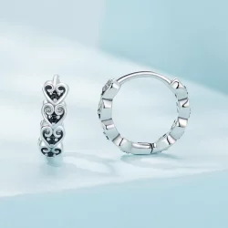 Pandora Style Serca Kolczyki w kształcie obrączek - SCE1613
