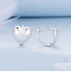 Pandora Style Serca Wyszywane Kolczyki - BSE905