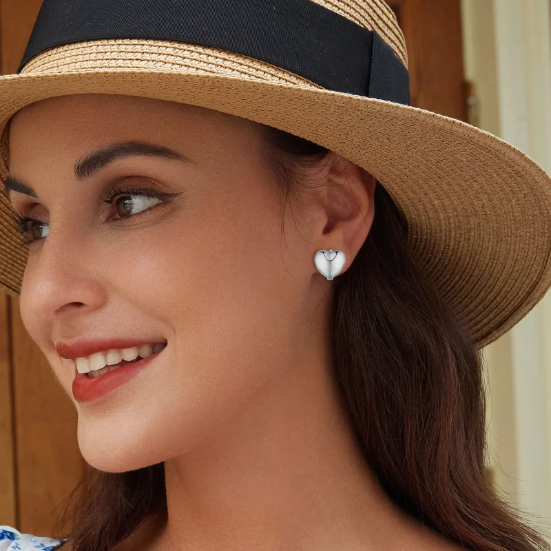 (zdjęcie do) Pandora Style Serca Wyszywane Kolczyki - BSE905 - Wyświetl 6
