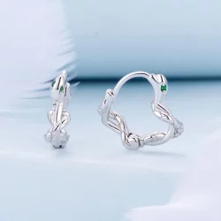 Pandora Style Serce W Kształcie Ducha Węża Kolczyki Okrągłe - BSE911