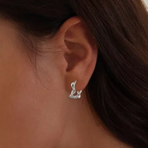 Pandora Style Serce W Kształcie Ducha Węża Kolczyki Okrągłe - BSE911