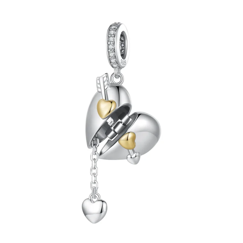 (zdjęcie do) Pandora Style Serce w kształcie otwieranego zawieszki - BSC804 - Wyświetl 3