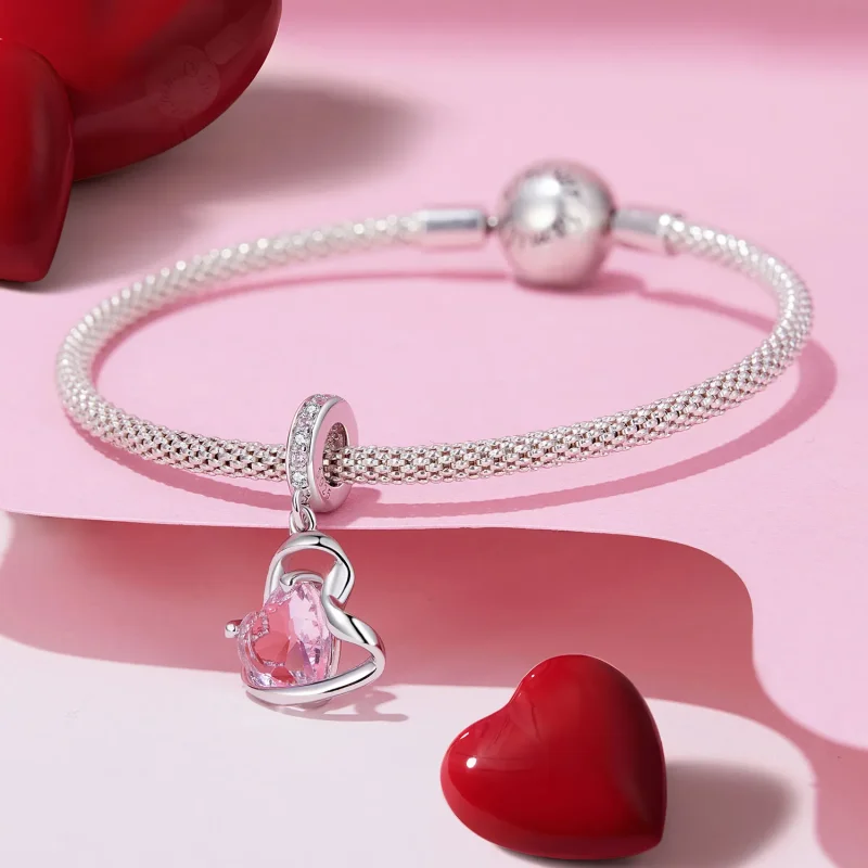 (zdjęcie do) Pandora Style Serce w kształcie wstążki - BSC922 - Wyświetl 3