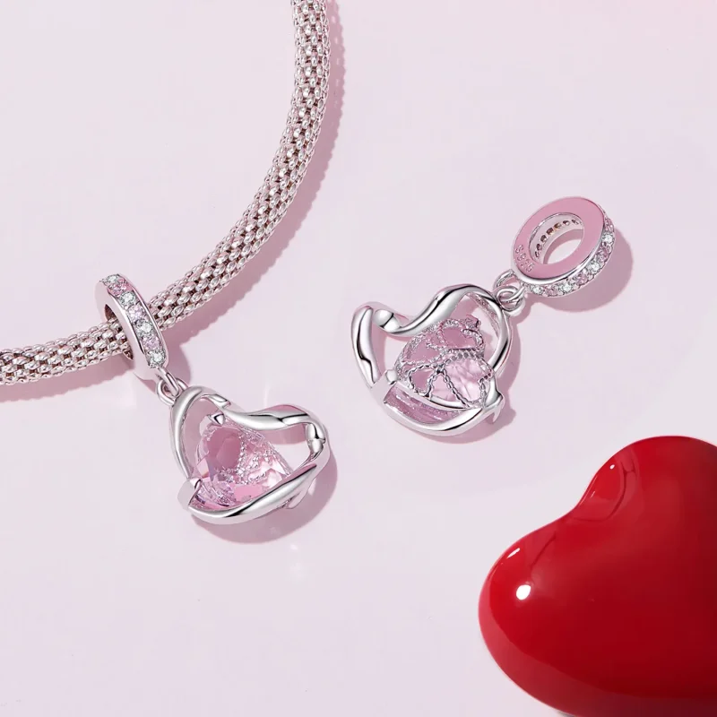 (zdjęcie do) Pandora Style Serce w kształcie wstążki - BSC922 - Wyświetl 4