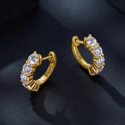 Pandora Style Shine Moissanite Kolczyki w formie obręczy(1 certyfikat) - MSE005-B