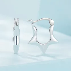 Pandora Style Star Kolczyki na Hula Hoop - SCE1615