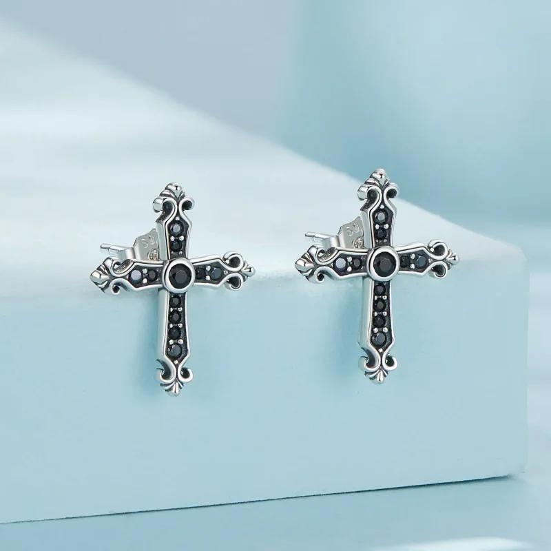 (zdjęcie do) Pandora Style Vintage Krzyże Kolczyki do uszu - SCE1655 - Wyświetl 2