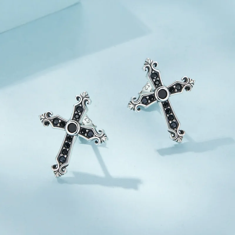 (zdjęcie do) Pandora Style Vintage Krzyże Kolczyki do uszu - SCE1655 - Wyświetl 3