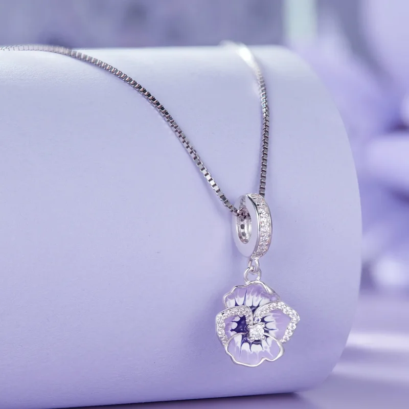(zdjęcie do) Pandora Style Wisiorek z Fiołkiem - SCC2583 - Wyświetl 4