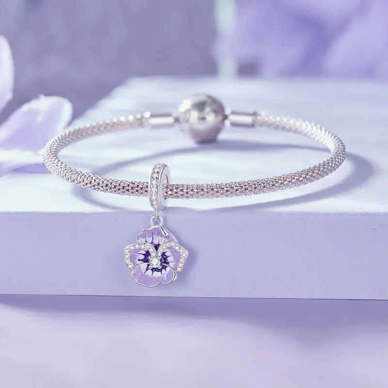 (zdjęcie do) Pandora Style Wisiorek z Fiołkiem - SCC2583 - Wyświetl 5